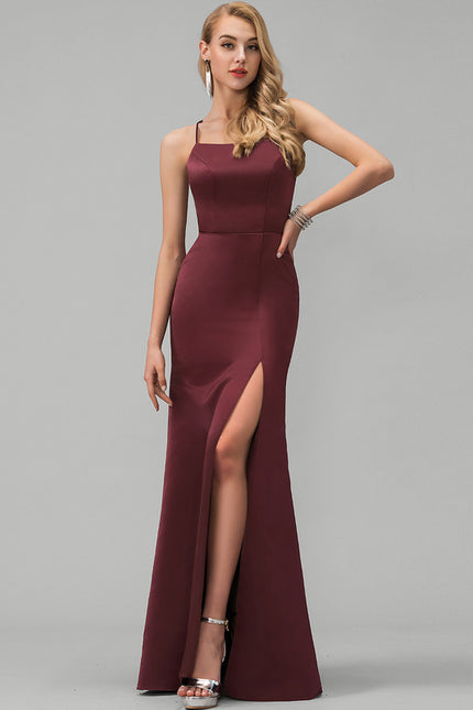 Robe Portefeuille Satin Bordeaux Élégant