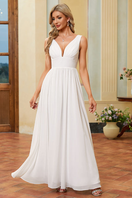 Robe Portefeuille Vaporeuse Blanche - gallery 5
