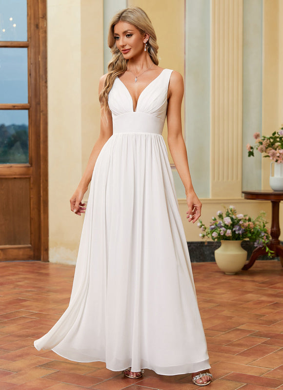 Robe Portefeuille Vaporeuse Blanche - gallery 5