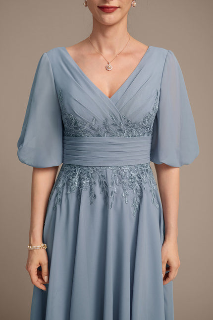Robe Portefeuille Chiffon Céleste - gallery 7