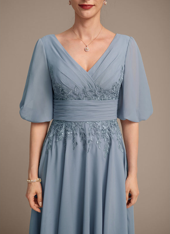 Robe Portefeuille Chiffon Céleste - gallery 7
