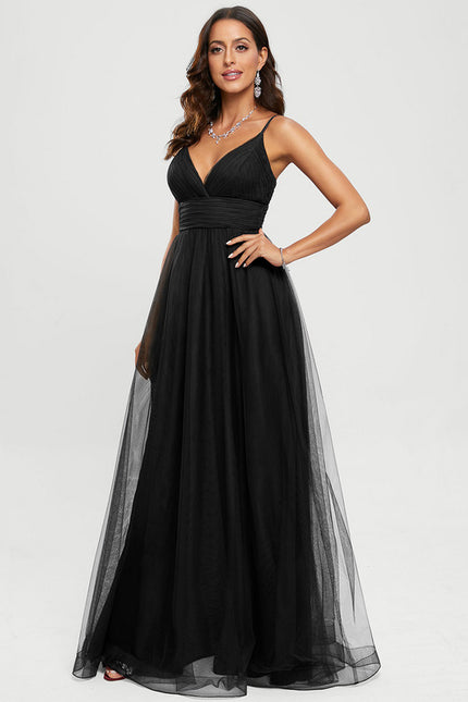Robe Portefeuille Tulle Noir Chic - gallery 3
