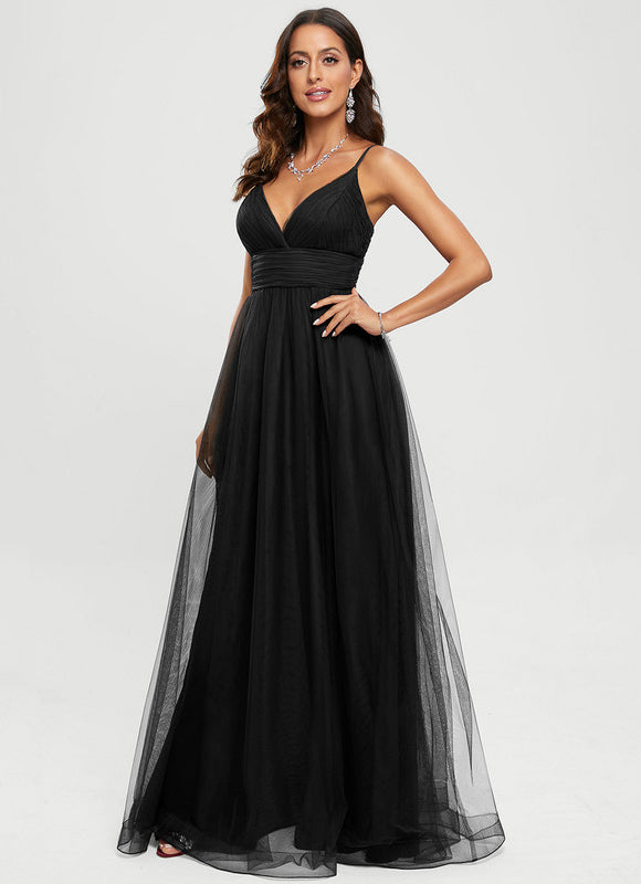 Robe Portefeuille Tulle Noir Chic - gallery 3