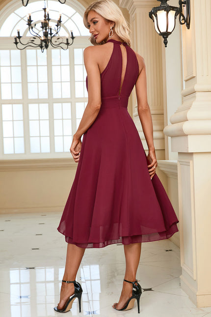 Robe Portefeuille Midi Bordeaux - gallery 5