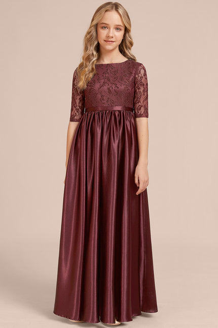 Robe Portefeuille Satin Bordeaux - gallery 2