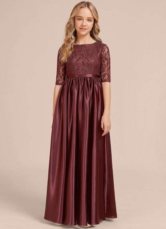 Robe Portefeuille Satin Bordeaux - gallery 2