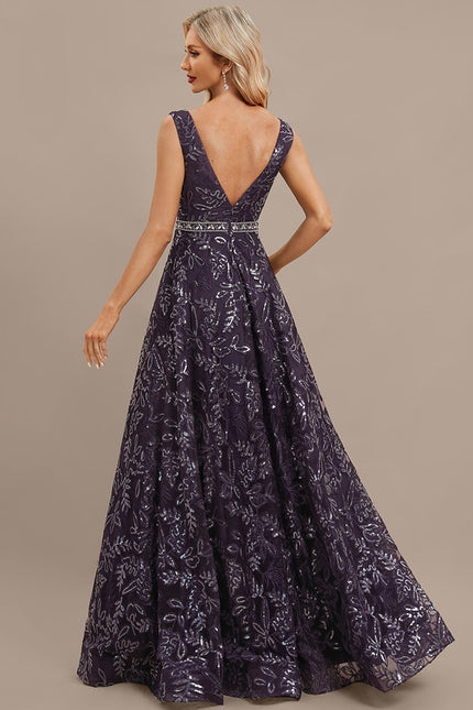 Robe Portefeuille Violet Pailleté - gallery 6