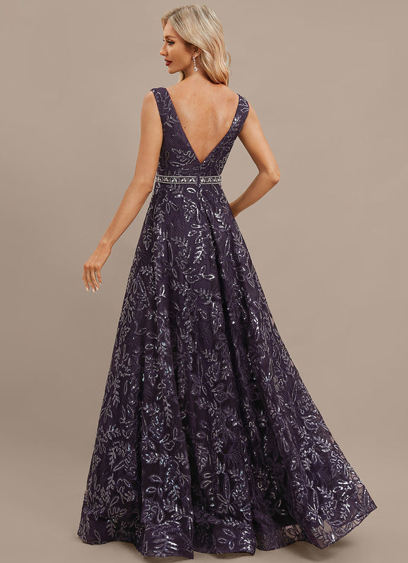 Robe Portefeuille Violet Pailleté - gallery 6