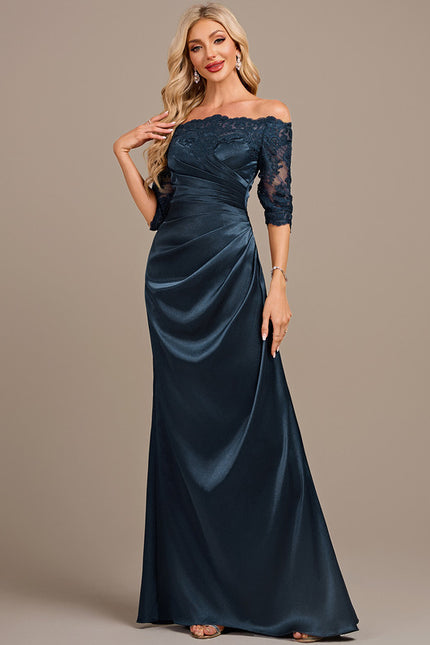 Robe Portefeuille Satin Marine - gallery 3