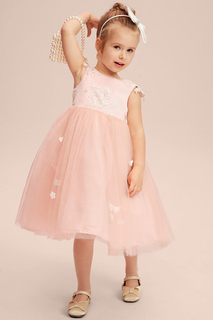 Robe Portefeuille Tulle Enfant Rose - gallery 3