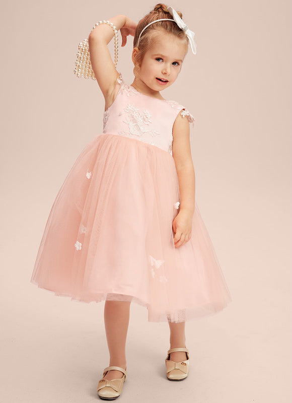 Robe Portefeuille Tulle Enfant Rose - gallery 3