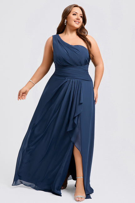 Robe Portefeuille Asymétrique Marine - gallery 8