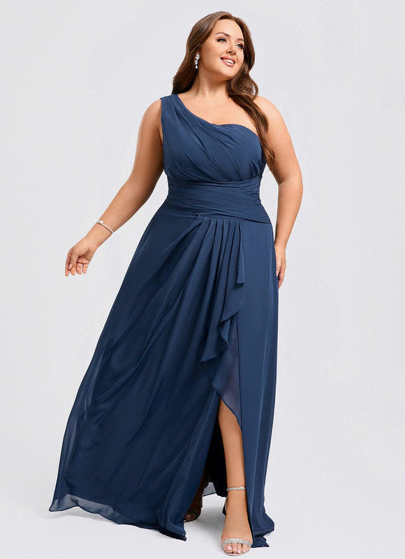 Robe Portefeuille Asymétrique Marine - gallery 8