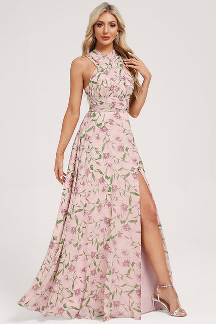 Robe Portefeuille Fleurie Poudrée - gallery 9