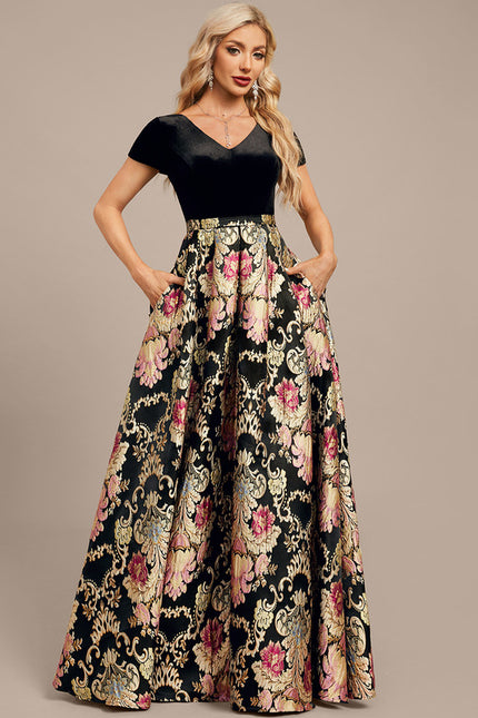 Robe Portefeuille Velours Floral - gallery 5