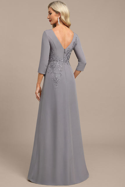 Robe Portefeuille Grise Élégante - gallery 5