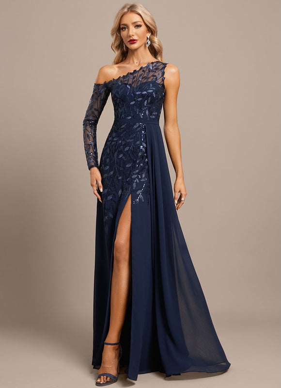 Robe Portefeuille Asymétrique Scintillante - gallery 3