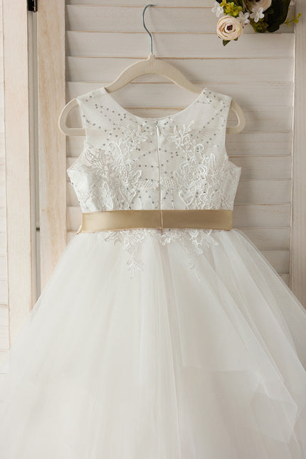 Robe Portefeuille Tulle Ivoire - gallery 1