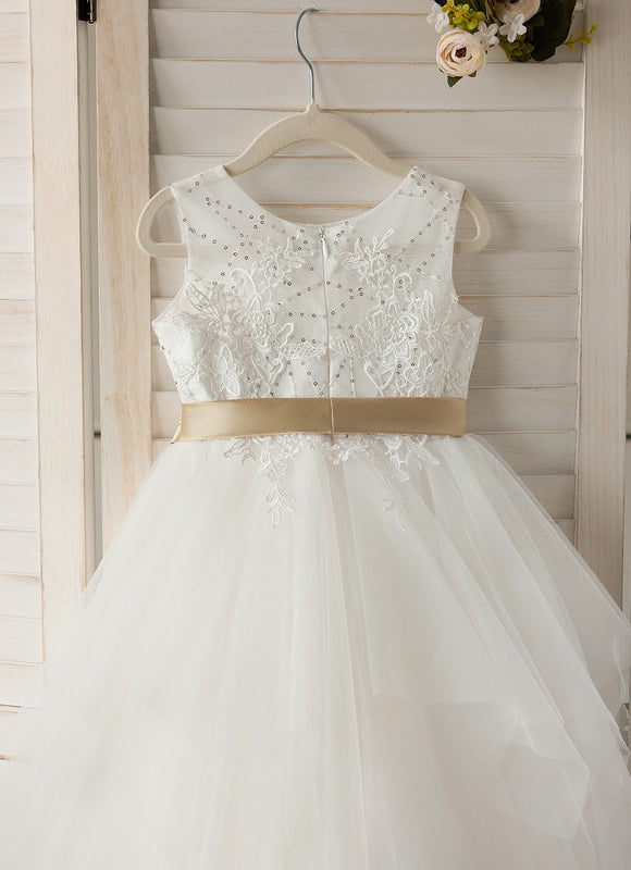 Robe Portefeuille Tulle Ivoire - gallery 1