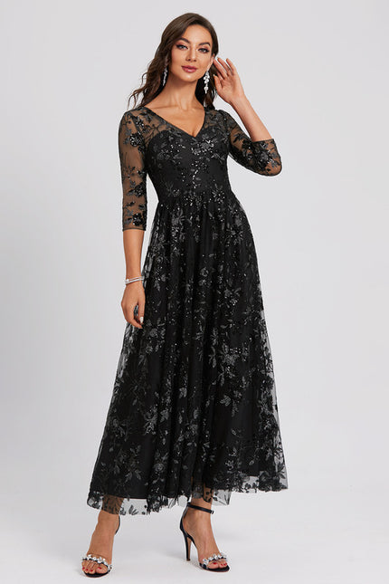 Robe Portefeuille Noire Étoilée - gallery 3