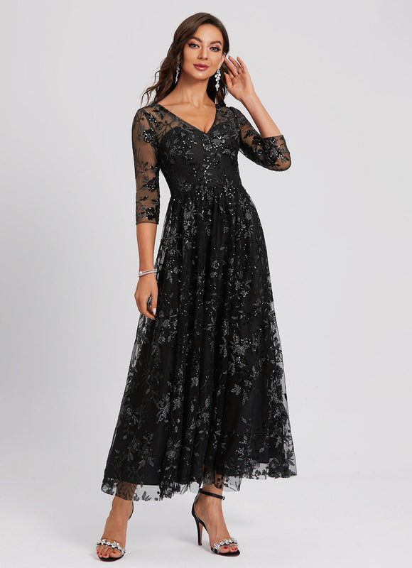 Robe Portefeuille Noire Étoilée - gallery 3
