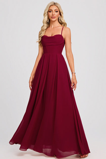 Robe Portefeuille Mousseline Bordeaux - gallery 2
