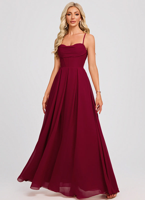 Robe Portefeuille Mousseline Bordeaux - gallery 2