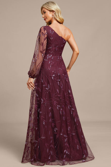 Robe Portefeuille Bordeaux Pailletée - gallery 8