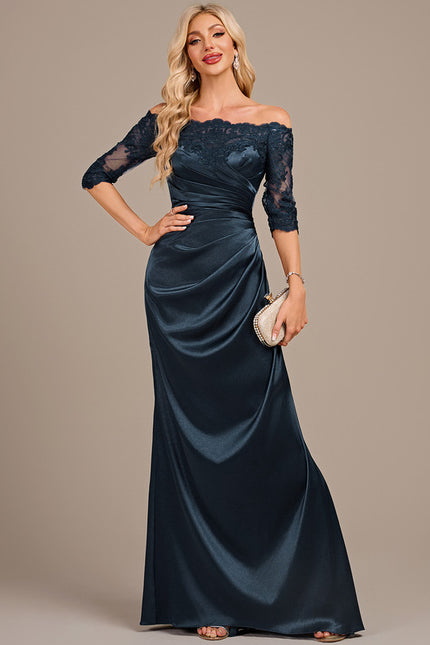 Robe Portefeuille Satin Marine - gallery 2