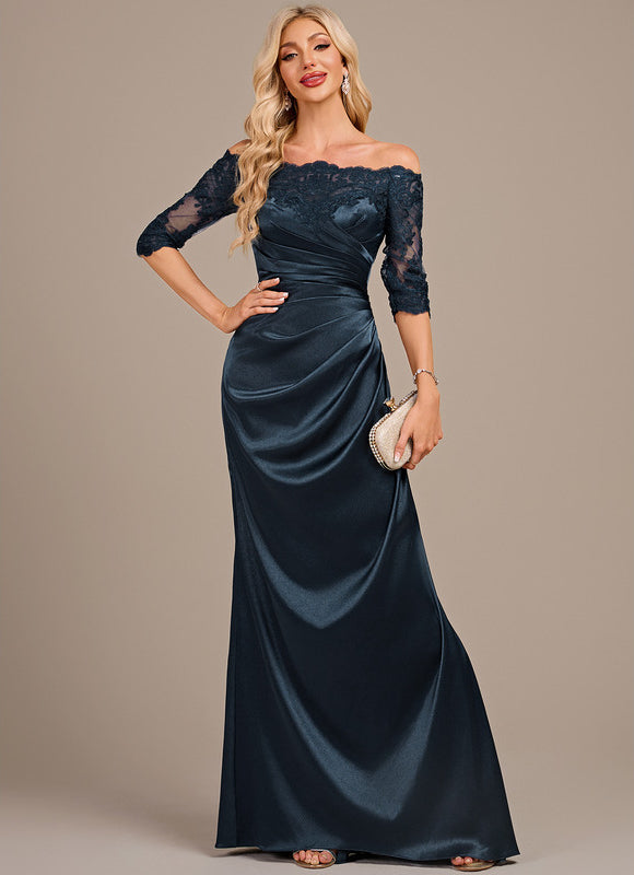 Robe Portefeuille Satin Marine - gallery 2