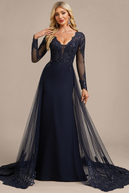 Robe Portefeuille Élégante Marine - gallery 3