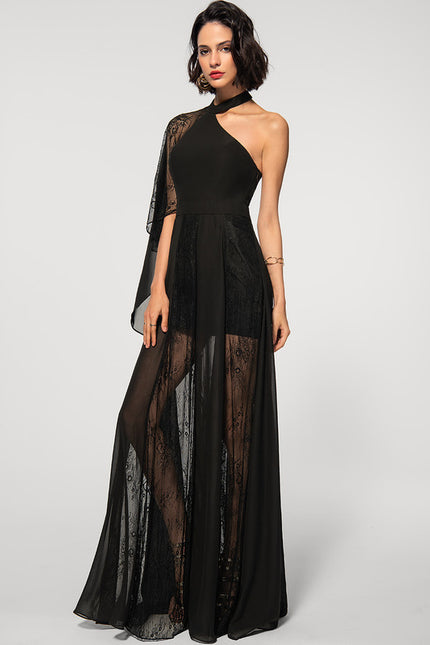 Robe Portefeuille Noire Éthérée - gallery 2