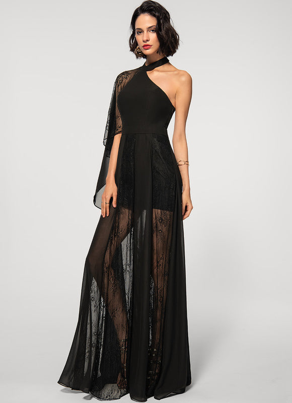 Robe Portefeuille Noire Éthérée - gallery 2