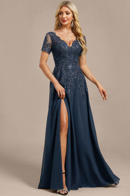 Robe Longue Portefeuille Bleu Marine