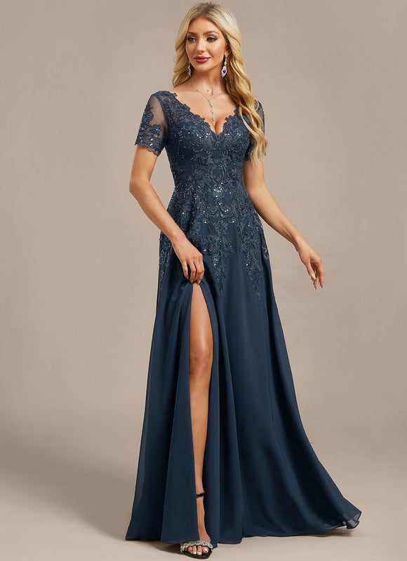 Robe Longue Portefeuille Bleu Marine