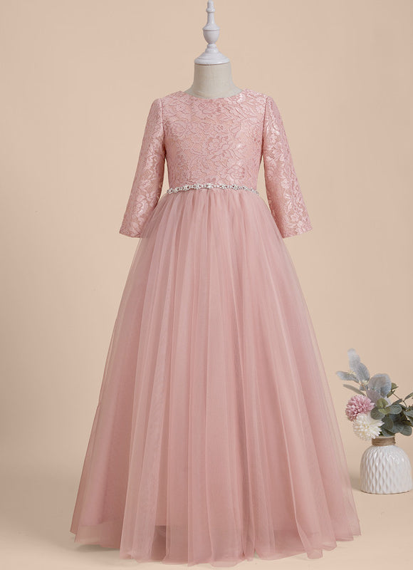 Robe Portefeuille Tulle Rose Poudré - gallery 2