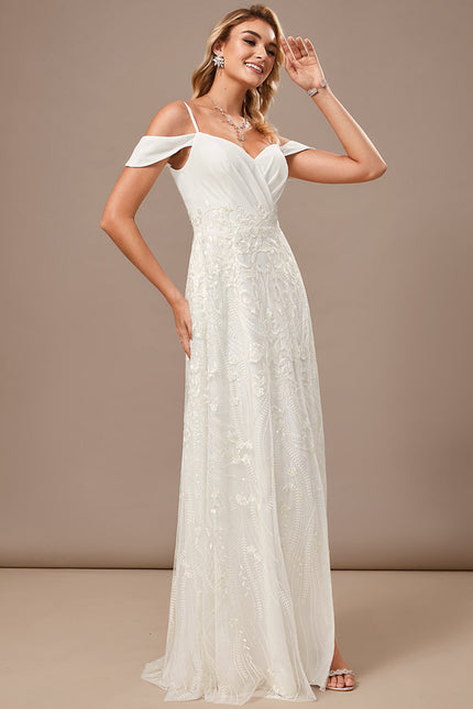 Robe Portefeuille Longue Blanche - gallery 5