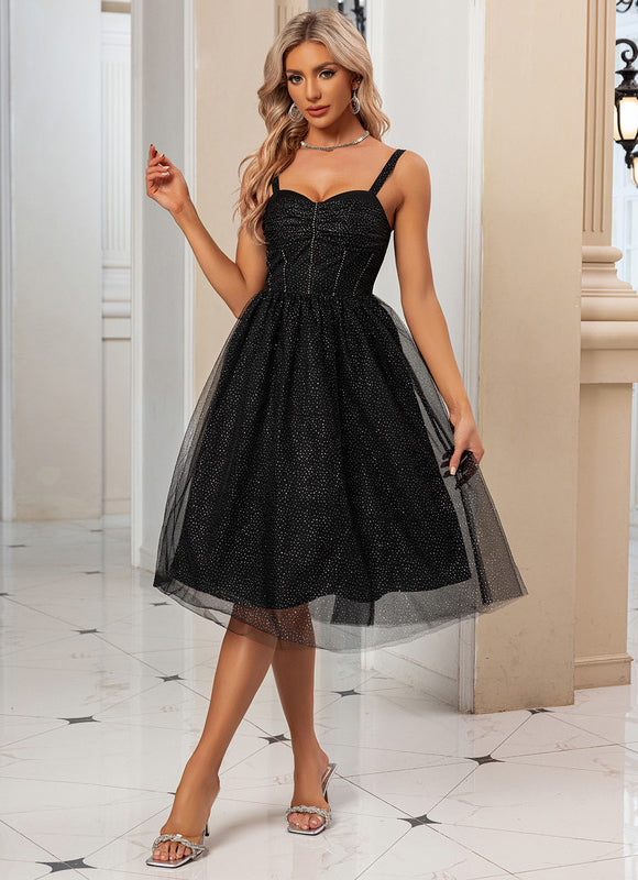 Robe Portefeuille Tulle Pailleté