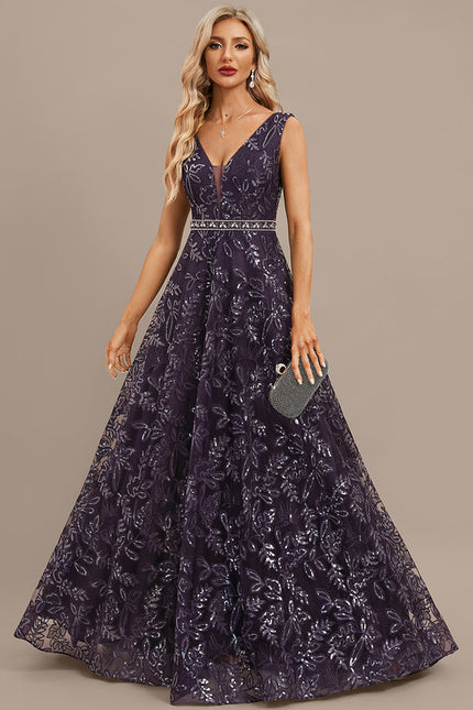 Robe Portefeuille Violet Pailleté