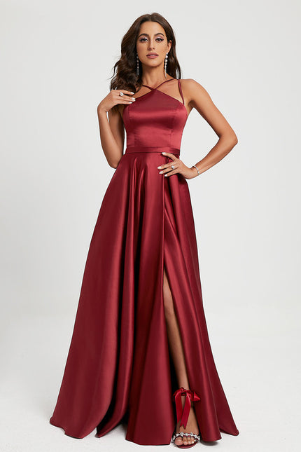 Robe Portefeuille Satin Ciel Sanglant