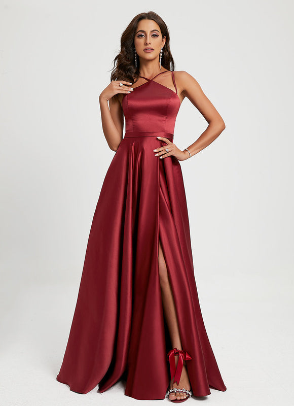 Robe Portefeuille Satin Ciel Sanglant