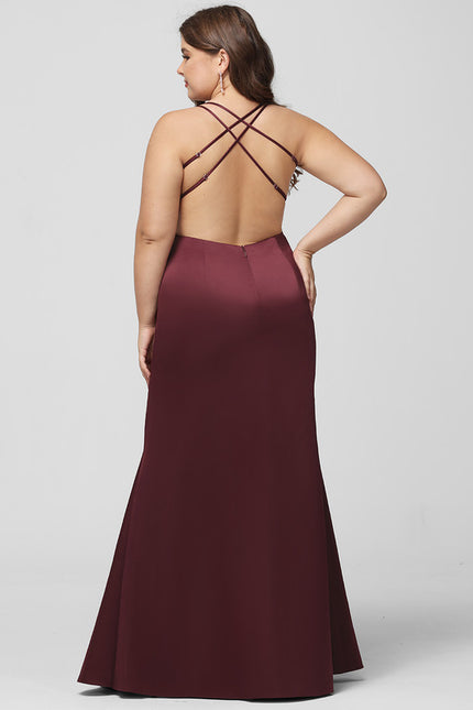 Robe Portefeuille Satin Bordeaux Élégant - gallery 5