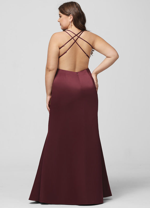 Robe Portefeuille Satin Bordeaux Élégant - gallery 5