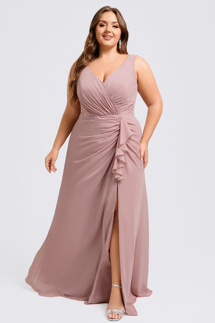 Robe Portefeuille Rose Drapée - gallery 6