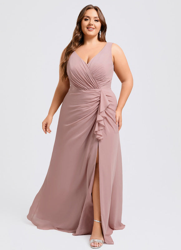Robe Portefeuille Rose Drapée - gallery 6