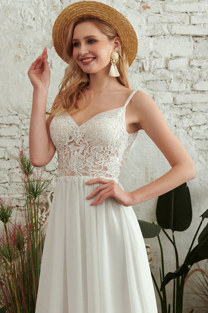 Robe Portefeuille Éthérée Blanche - gallery 3