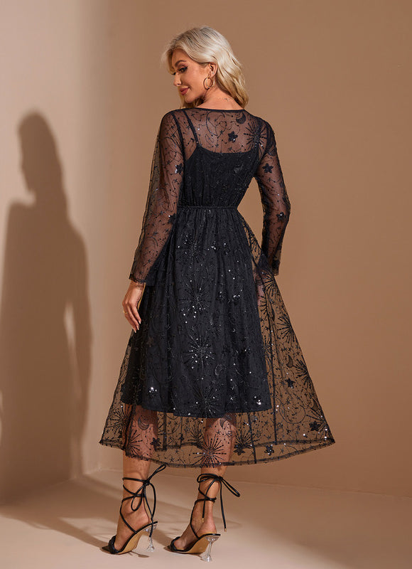Robe Portefeuille Noire Transparente - gallery 2