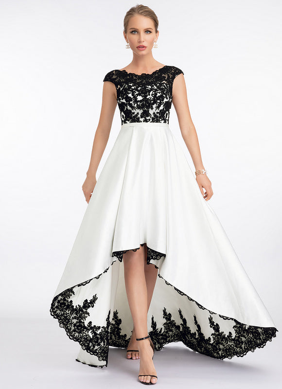 Robe Portefeuille Satinée Contrastée - gallery 4