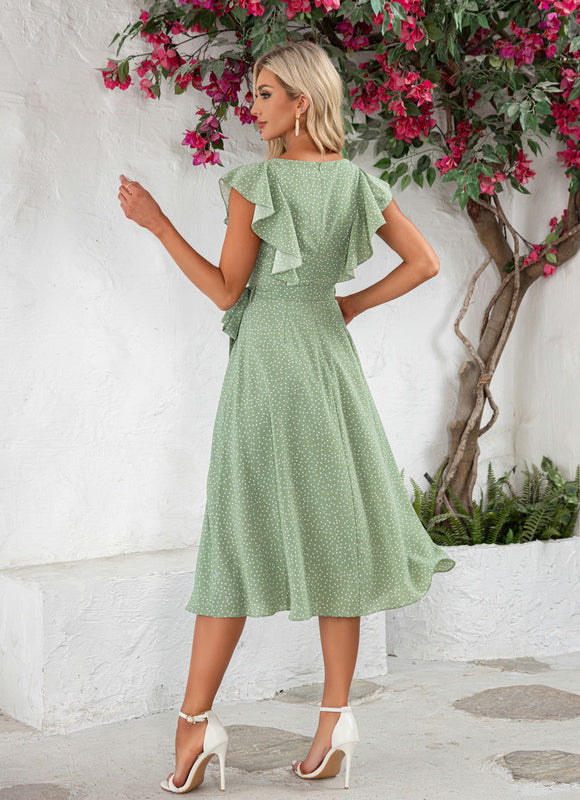 Robe Portefeuille Verte Pois - gallery 1