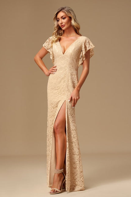 Robe Portefeuille Dentelle Lavande - gallery 2